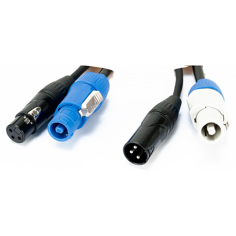 ACCU CABLE AC3PPCON3 - 3' 3pin XLR DMX & Locking Power Link Cable