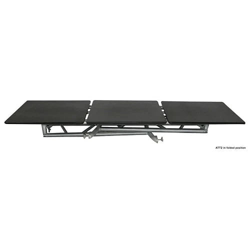 Odyssey ATT2 Stand AV Furniture - Odyssey ATT2 - Diamond Textured DJ Truss Table with Swivel Side Platforms and Folding Legs