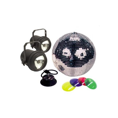 AMERICAN DJ M-502L - AMERICAN DJ 12IN MIRROR BALL PACKAGE INCL MOTOR & 2 PINSPOTS