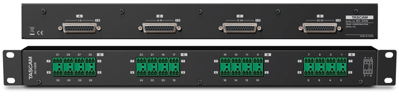 TASCAM BO-32DE - 32 Channel Euroblock to D-Sub Input Adaptor for Professional Installations