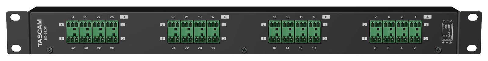 TASCAM BO-32DE - 32 Channel Euroblock to D-Sub Input Adaptor for Professional Installations