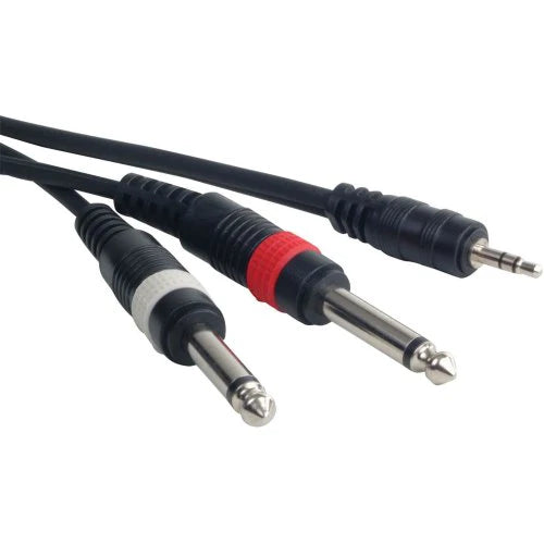 MP4-15 - Accu-Cable 1/8 Mini to Dual 1/4 Cable - 15 Foot