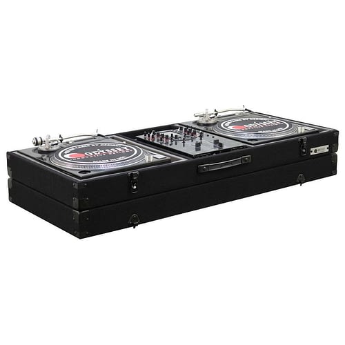 Odyssey CBM10E Case DJ Gear - Odyssey CBM10E - Universal 10″ Format DJ Mixer and Two Battle Position Turntables Carpet Coffin Case