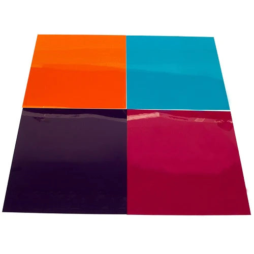 CGS-8B - Gel Sheet Pack - 8"X8", Amber/Mauve/Pink/Turquoise