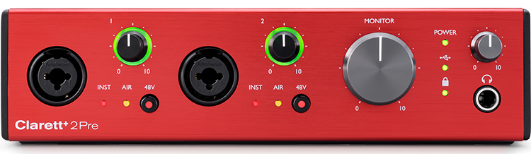 FOCUSRITE CLARET PLUS 2PRE +- PURE-SOUNDING 10-IN / 4-OUT AUDIO INTERFACE