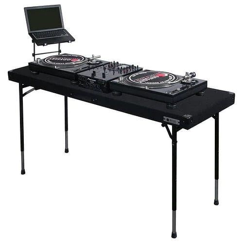 Odyssey CTBC2060 Case DJ Gear - Odyssey CTBC2060 - Height Adjustable 60″ x 20″ Work Surface Carpet DJ Table