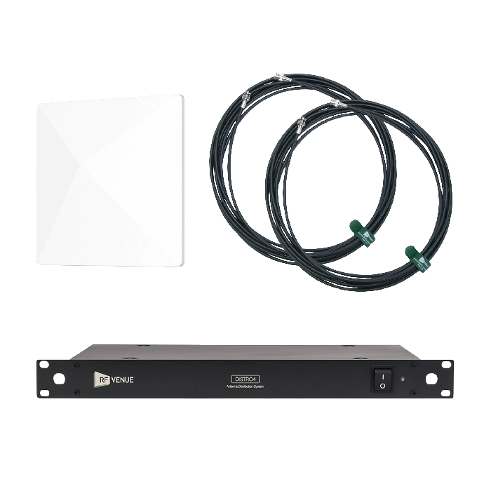 AUDIO TECHNICA D-ARCDISTRO4 Diversity Architectural Antenna DISTRO4 Pack - RF Venue DISTRO4 Antenna Distribution System and Diversity Architectural Antenna Bundle D-ARCDISTRO4