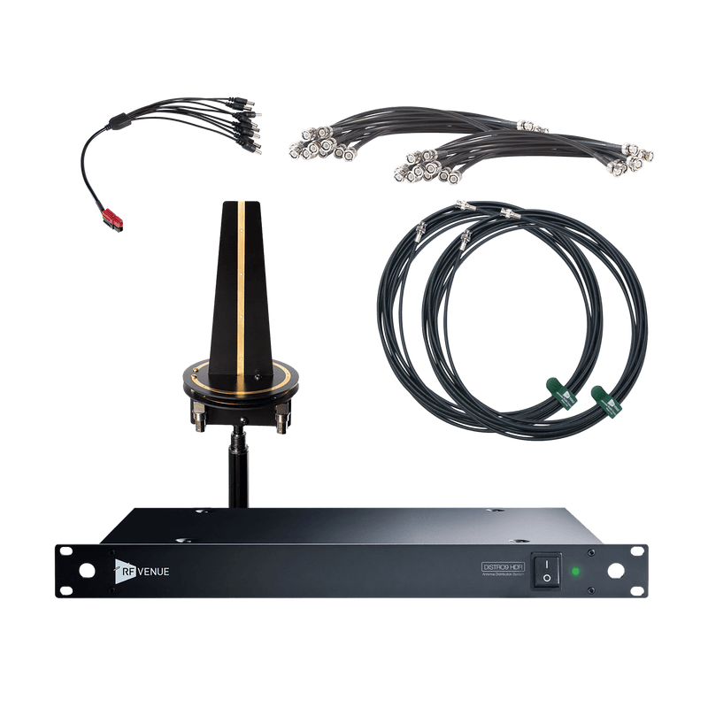 AUDIO TECHNICA D-OMNID9 DISTRO9 D-Omni Bundle - RF Venue DISTRO9 HDR Antenna Distribution System and Diversity Omni Antenna Bundle D-OMNID9