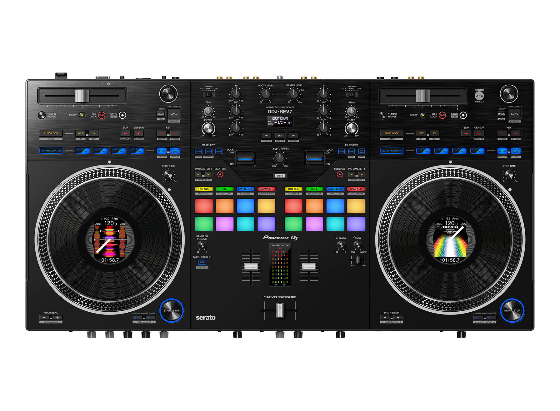 PIONEER DJ DDJ-REV7 - Scratch-style 2-channel professional DJ controller for Serato DJ Pro