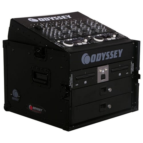 Odyssey FZ1006BL Case Rackmount - Odyssey FZ1006BL - Black 10U Top Slanted 6U Vertical Pro Combo Rack