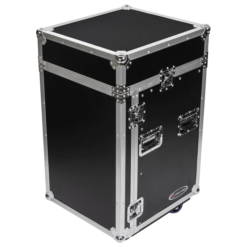 Odyssey FZ1014W Case Rackmount - Odyssey FZ1014W - 10U Top Slanted 14U Vertical Pro Combo Rack with Wheels