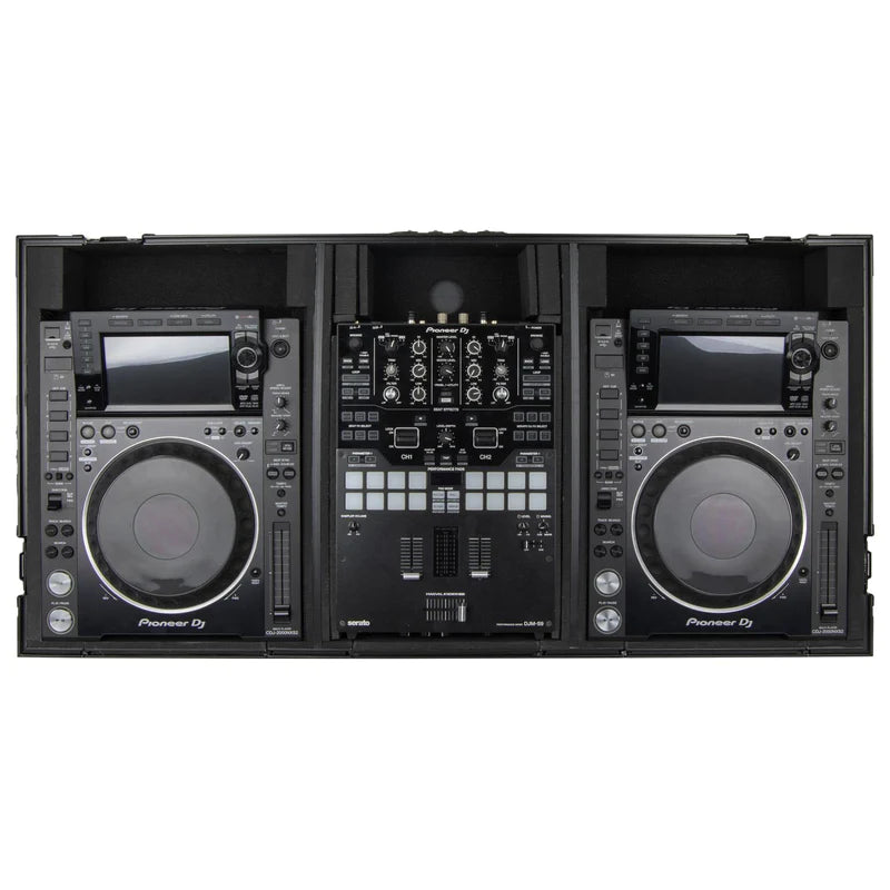 Odyssey FZ10CDJWXDBL Case DJ Gear - Odyssey FZ10CDJWXDBL - Black Extra Deep 10″ Format DJ Mixer and Two Large Format Media Players Coffin Flight Case