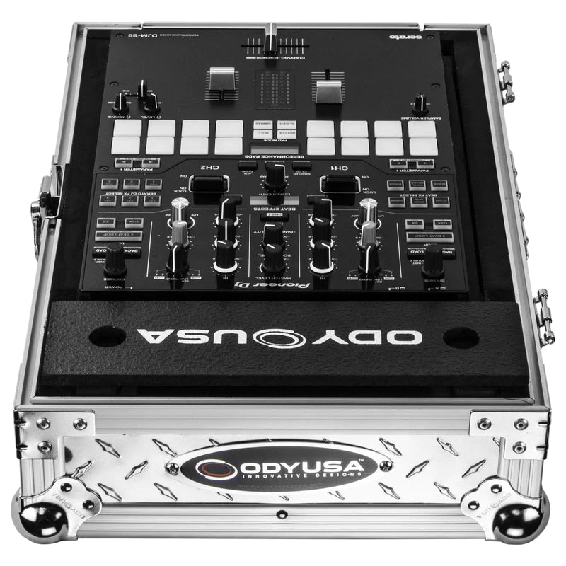 Odyssey FZ10MIXXDDIA-10-inch Format Extra Deep Silver Diamond Plated DJ Mixer Case