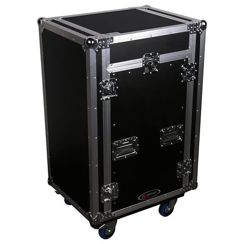Odyssey FZ1116W Case Rackmount - Odyssey FZ1116W - 11U Top Slanted 16U Vertical Pro Combo Rack with Casters