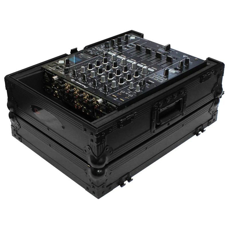 Odyssey FZ12MIXXDBL Case DJ Gear - Odyssey FZ12MIXXDBL - Universal Black 12″ Format DJ Mixer Flight Case with Extra Deep Rear Cable Compartment