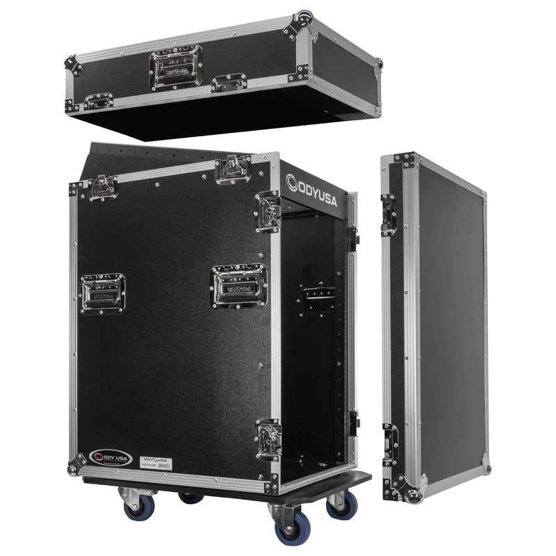 Odyssey FZ1316W Case Rackmount - Odyssey FZ1316W - 13U Top Slanted 16U Vertical Pro Combo Rack with Casters