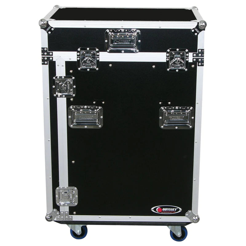 Odyssey FZ1316WDLX Case Rackmount - Odyssey FZ1316WDLX - Deluxe 13U Top Slanted 16U Bottom Vertical Pro Combo Rack with Side Table and Casters