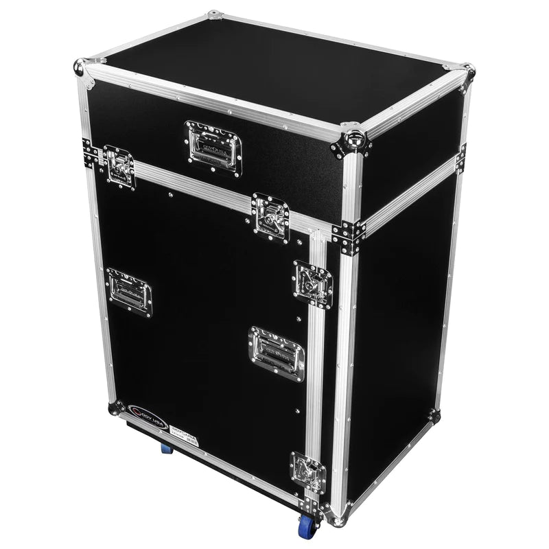 Odyssey FZ1416W Case Rackmount - Odyssey FZ1416W - 14U Top Slanted 16U Vertical Pro Combo Rack with Casters