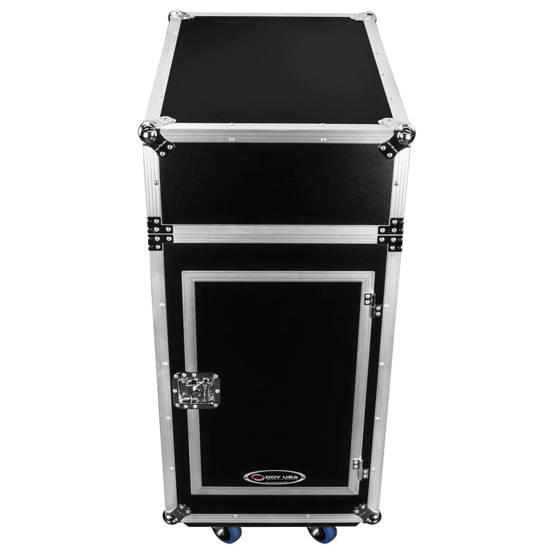 Odyssey FZ1416W Case Rackmount - Odyssey FZ1416W - 14U Top Slanted 16U Vertical Pro Combo Rack with Casters