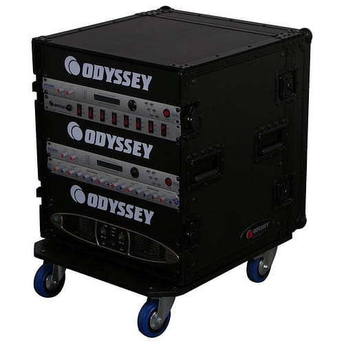 Odyssey FZAR12WBL Case Rackmount - Odyssey FZAR12WBL - Black 12U Pro Amp Rack with Casters