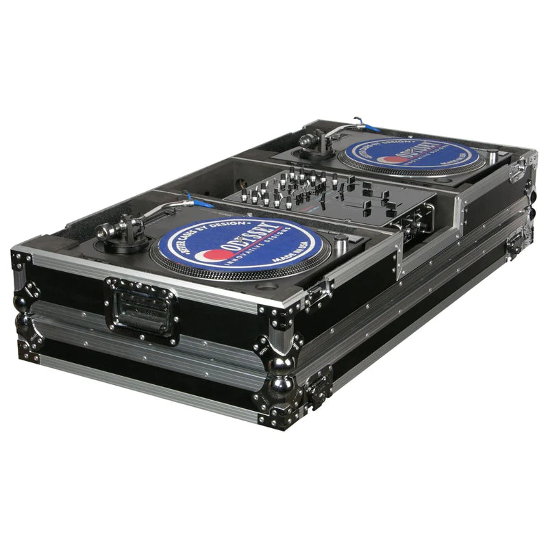 Odyssey FZBM10W Case DJ Gear - Odyssey FZBM10W - 10″ Format DJ Mixer and Two Battle Position Turntables Flight Coffin Case