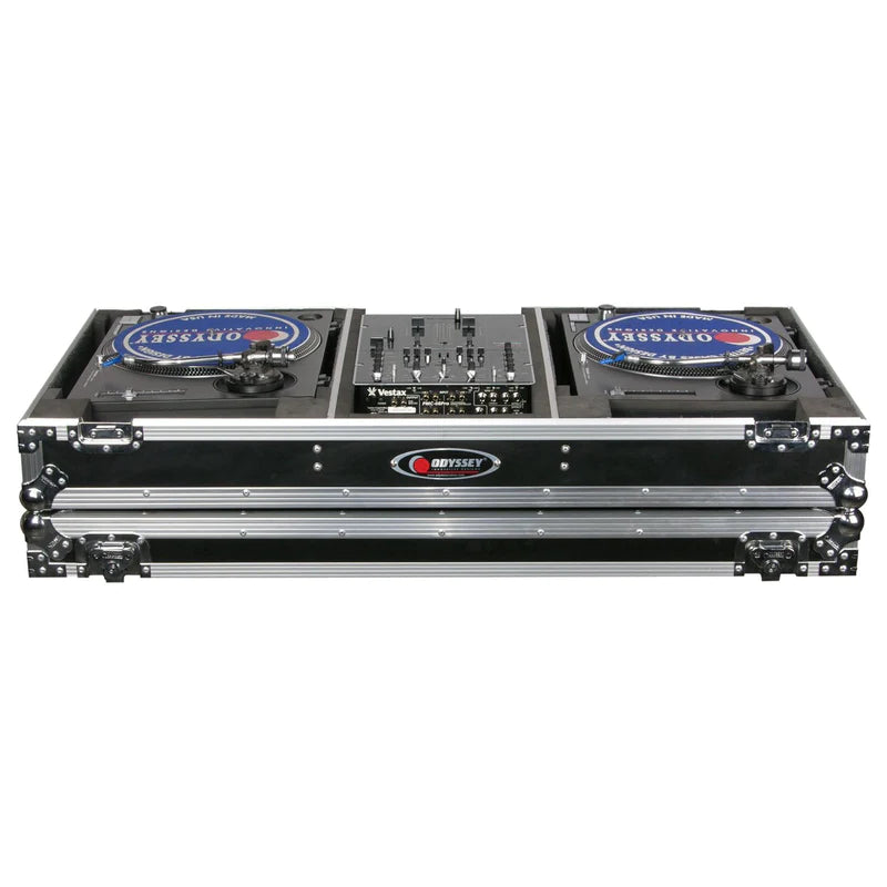 Odyssey FZBM10W Case DJ Gear - Odyssey FZBM10W - 10″ Format DJ Mixer and Two Battle Position Turntables Flight Coffin Case