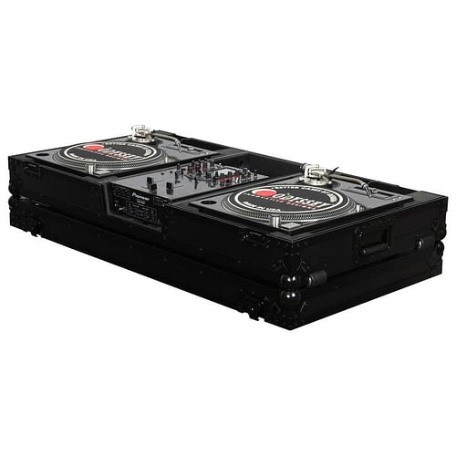 Odyssey FZBM10WBL Case DJ Gear - Odyssey FZBM10WBL - Black 10″ Format DJ Mixer and Two Battle Position Turntables Flight Coffin Case
