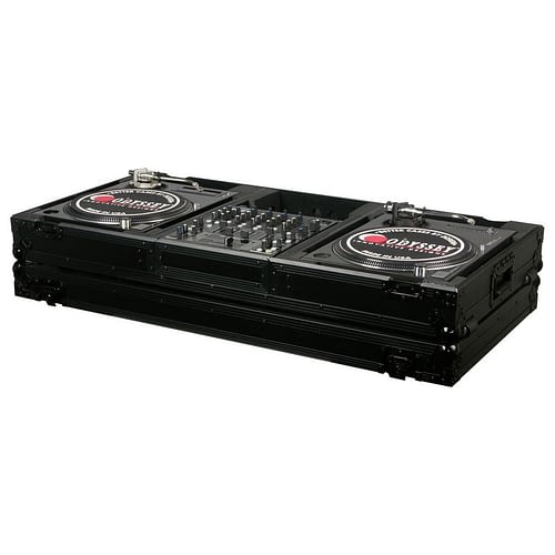 Odyssey FZBM12WBL Case DJ Gear - Odyssey FZBM12WBL - Black 12″ Format DJ Mixer and Two Battle Position Turntables Flight Coffin Case