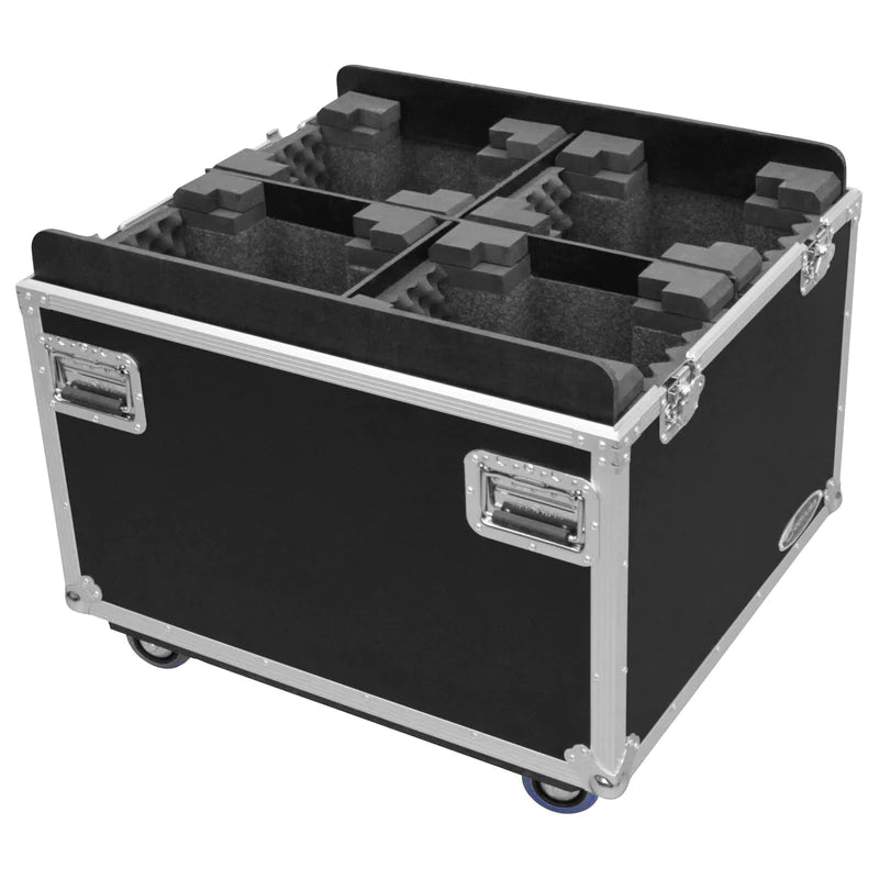 Odyssey FZCHINT350X4W Road Case - Odyssey FZCHINT350X4W - Quad Chauvet Intimidator Beam / Spot 300/350/355Z IRC/400 IRC Moving Head Flight Case with Casters