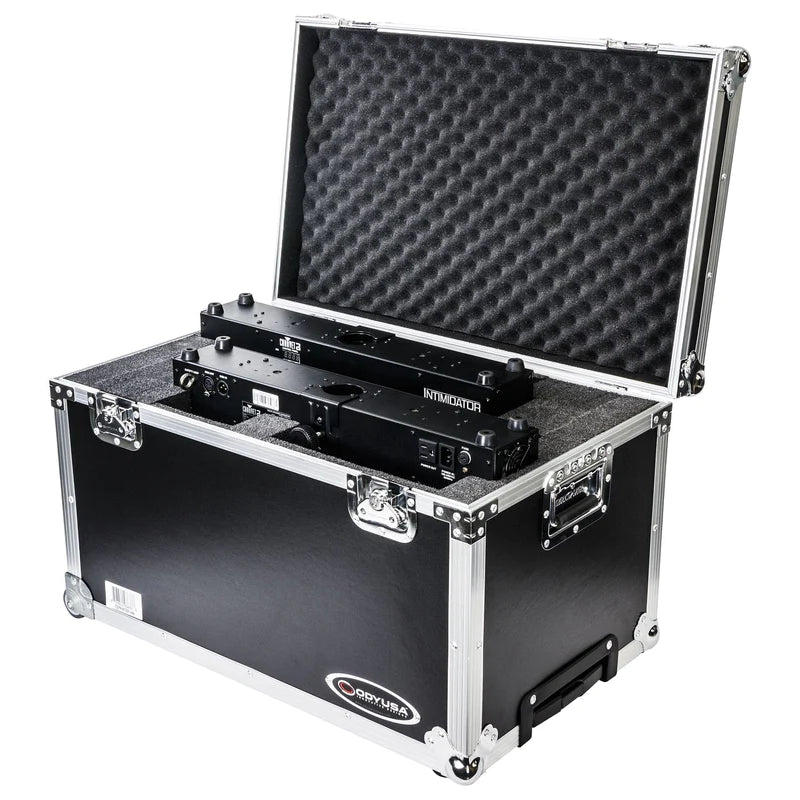 Odyssey FZCHINTSD155W Road Case - Odyssey FZCHINTSD155W - Dual Chauvet Intimidator Spot Duo 155 Flight Case with Pullout Handle and Wheels