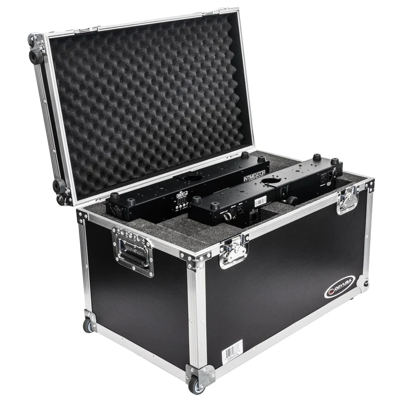 Odyssey FZCHINTSD155W Road Case - Odyssey FZCHINTSD155W - Dual Chauvet Intimidator Spot Duo 155 Flight Case with Pullout Handle and Wheels