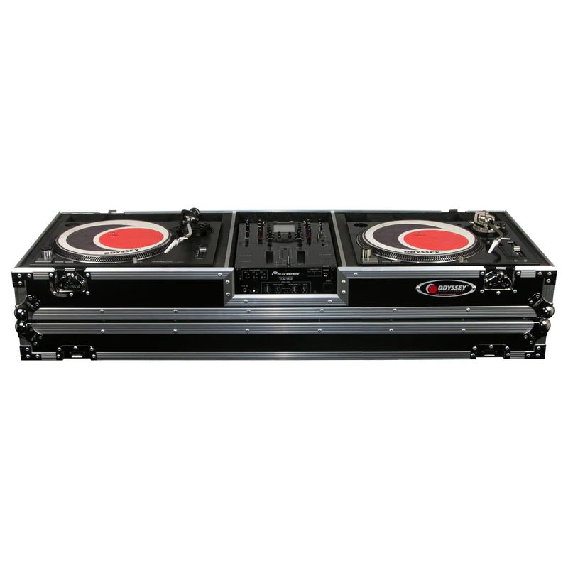 Odyssey FZDJ10W Case DJ Gear - Odyssey FZDJ10W - 10″ Format DJ Mixer and Two Standard Position Turntables Flight Coffin Case with Wheels