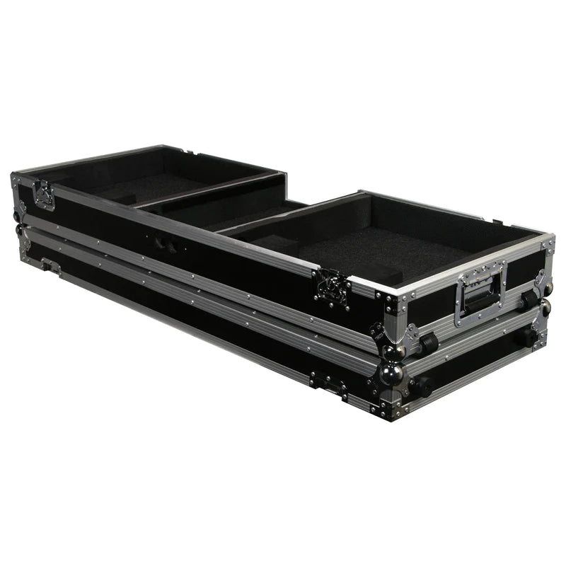 Odyssey FZDJ10W Case DJ Gear - Odyssey FZDJ10W - 10″ Format DJ Mixer and Two Standard Position Turntables Flight Coffin Case with Wheels