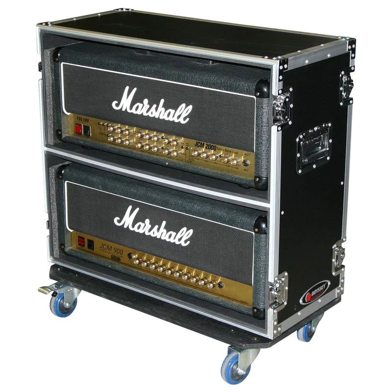 Odyssey FZGAMPHEAD2X2W Case Pedalboard - Odyssey FZGAMPHEAD2X2W - Dual Guitar Amp Head Flight Case