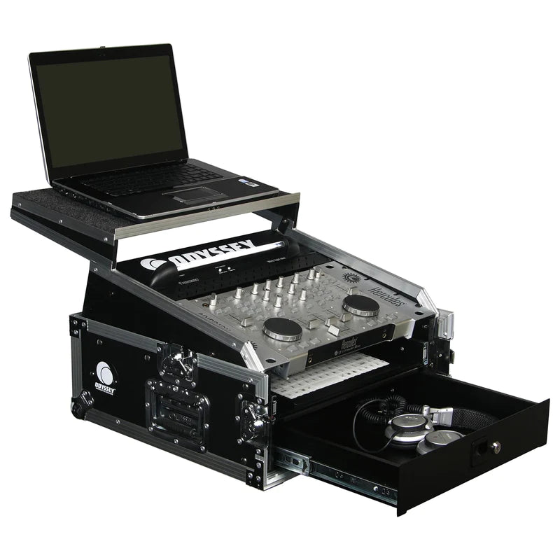 Odyssey FZGS1002 Case Rackmount - Odyssey FZGS1002 - 10U Top Slanted 2U Bottom Vertical Pro Combo Rack with Glide Platform