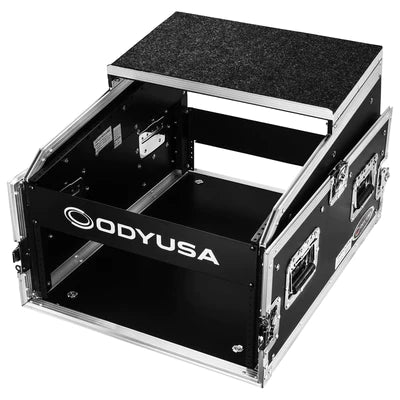 Odyssey FZGS1404 Case Rackmount - Odyssey FZGS1404 - 14U Top Slanted 4U Bottom Vertical Pro Combo Rack with Glide Platform