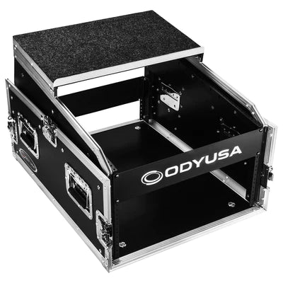 Odyssey FZGS1404 Case Rackmount - Odyssey FZGS1404 - 14U Top Slanted 4U Bottom Vertical Pro Combo Rack with Glide Platform