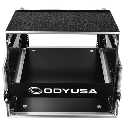 Odyssey FZGS1404 Case Rackmount - Odyssey FZGS1404 - 14U Top Slanted 4U Bottom Vertical Pro Combo Rack with Glide Platform