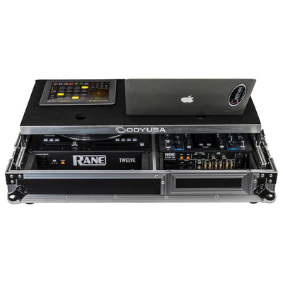 Odyssey FZGS1RA1272W DJ Case - Odyssey FZGS1RA1272W - Reversible Compact Rane Twelve and Rane Seventy / Seventy-Two Battle DJ Coffin Flight Case with Glide Platform