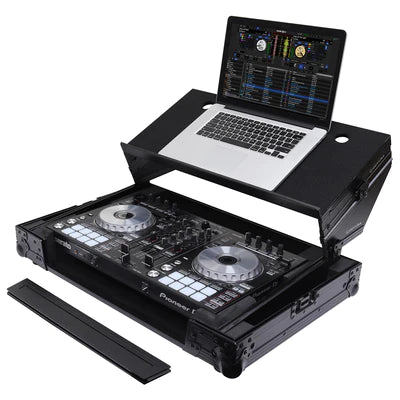 Odyssey FZGSADDJSR2BL Case DJ Gear - Odyssey FZGSADDJSR2BL - Black Pioneer DDJ-SR / DDJ-SR2 Flight Case with Angle Glide Platform