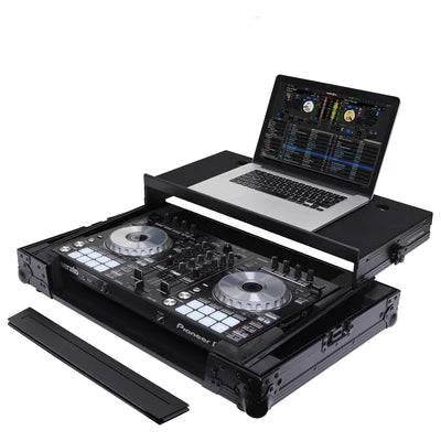 Odyssey FZGSADDJSR2BL Case DJ Gear - Odyssey FZGSADDJSR2BL - Black Pioneer DDJ-SR / DDJ-SR2 Flight Case with Angle Glide Platform