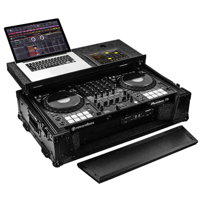 DJ Controller Case w/Glid - Odyssey FZGSDDJ1000W2BL - Pioneer DDJ-1000 / DDJ-1000SRT Black Label Case with Patented Glide Platform and Bottom 2U Rack Space