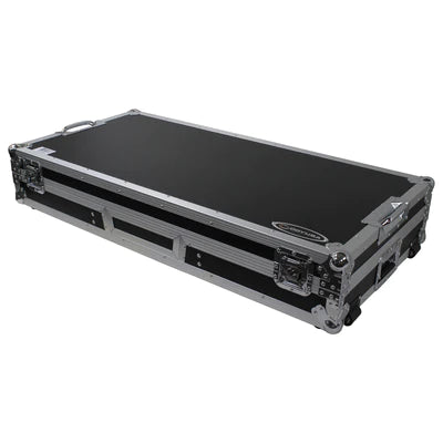 Odyssey FZGSLBM12WR Case DJ Gear - Odyssey FZGSLBM12WR - Low Profile 12″ Format DJ Mixer and Two Battle Position Turntables Flight Coffin Case with Wheels and Glide Platform