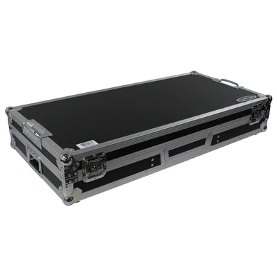 Odyssey FZGSLBM12WR Case DJ Gear - Odyssey FZGSLBM12WR - Low Profile 12″ Format DJ Mixer and Two Battle Position Turntables Flight Coffin Case with Wheels and Glide Platform