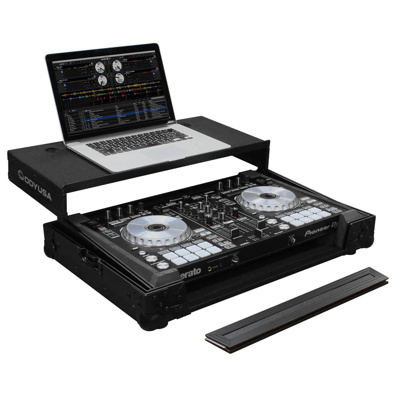 Odyssey FZGSPIDDJSR2BL Case Equipment - Odyssey FZGSPIDDJSR2BL - Black Pioneer DDJ-SR2 Flight Case with Glide Platform