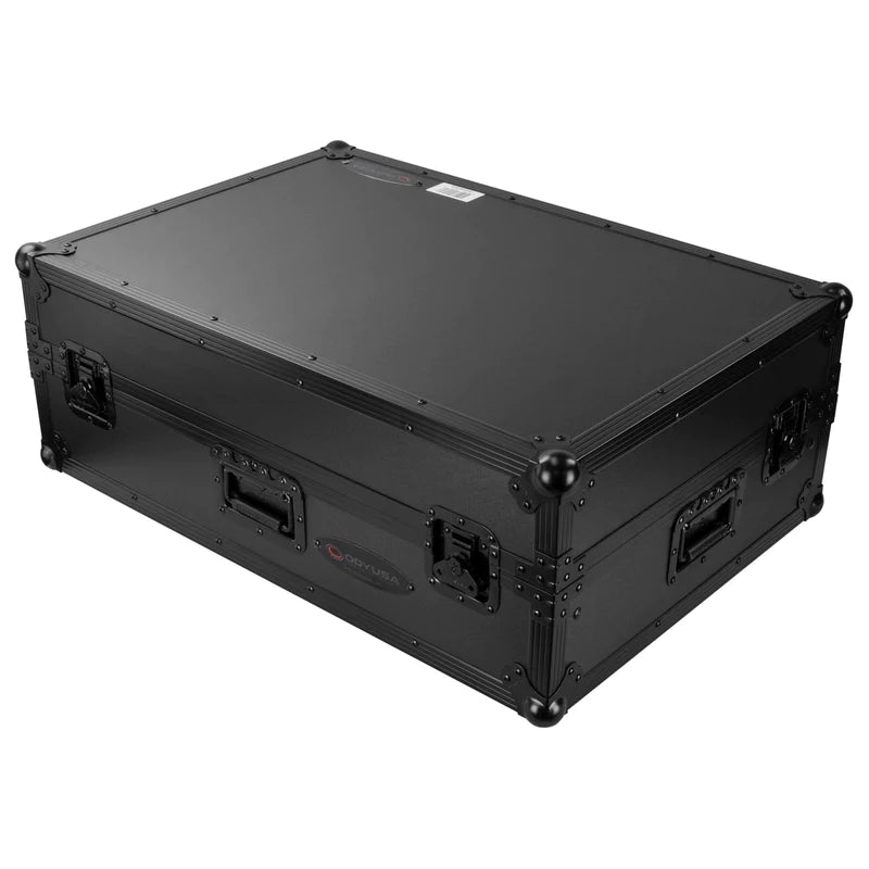Odyssey FZGSPRIME4W2BL Case DJ Gear - Odyssey FZGSPRIME4W2BL - Denon Prime 4 Black Flight Case with Patented Glide Laptop Platform and 2U Rack Space