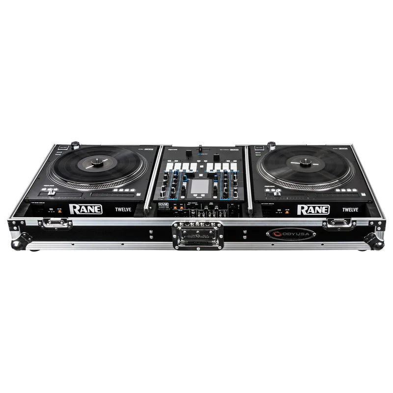 Odyssey FZGSRANE1272W Case DJ Gear - Odyssey FZGSRANE1272W - Low Profile Rane Twelve and Rane Seventy / Seventy-Two Coffin Flight Case with Glide Platform