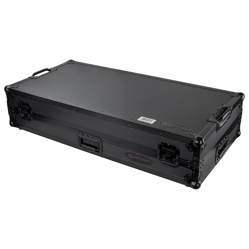 Odyssey FZGSRANE1272WBL Case DJ Gear - Odyssey FZGSRANE1272WBL - Black Low Profile Rane Twelve and Rane Seventy / Seventy-Two Coffin Flight Case with Glide Platform