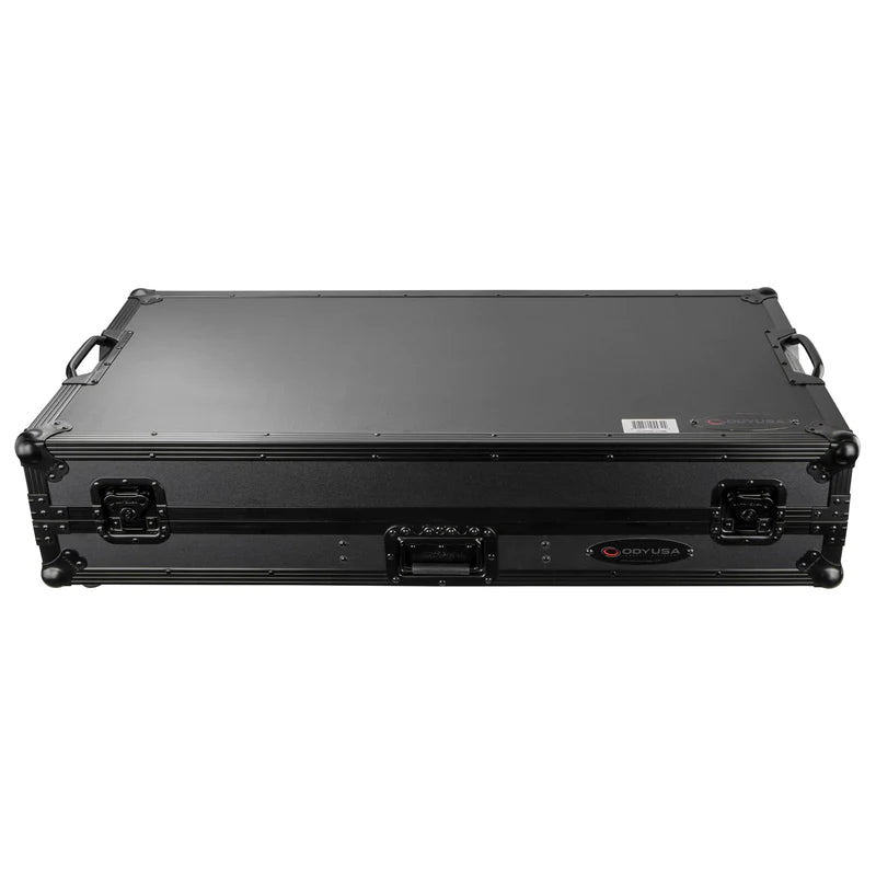 Odyssey FZGSRANE1272WBL Case DJ Gear - Odyssey FZGSRANE1272WBL - Black Low Profile Rane Twelve and Rane Seventy / Seventy-Two Coffin Flight Case with Glide Platform