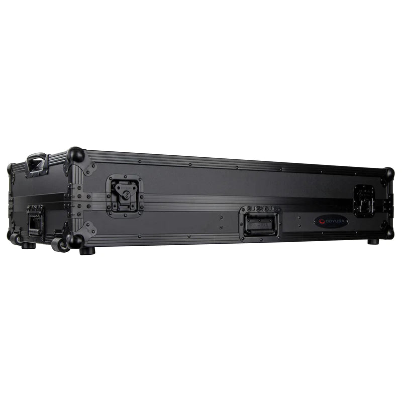 Odyssey FZGSRANE1272WBL Case DJ Gear - Odyssey FZGSRANE1272WBL - Black Low Profile Rane Twelve and Rane Seventy / Seventy-Two Coffin Flight Case with Glide Platform
